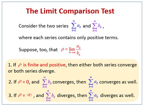 The Limit Comparison Test (examples, solutions, videos)